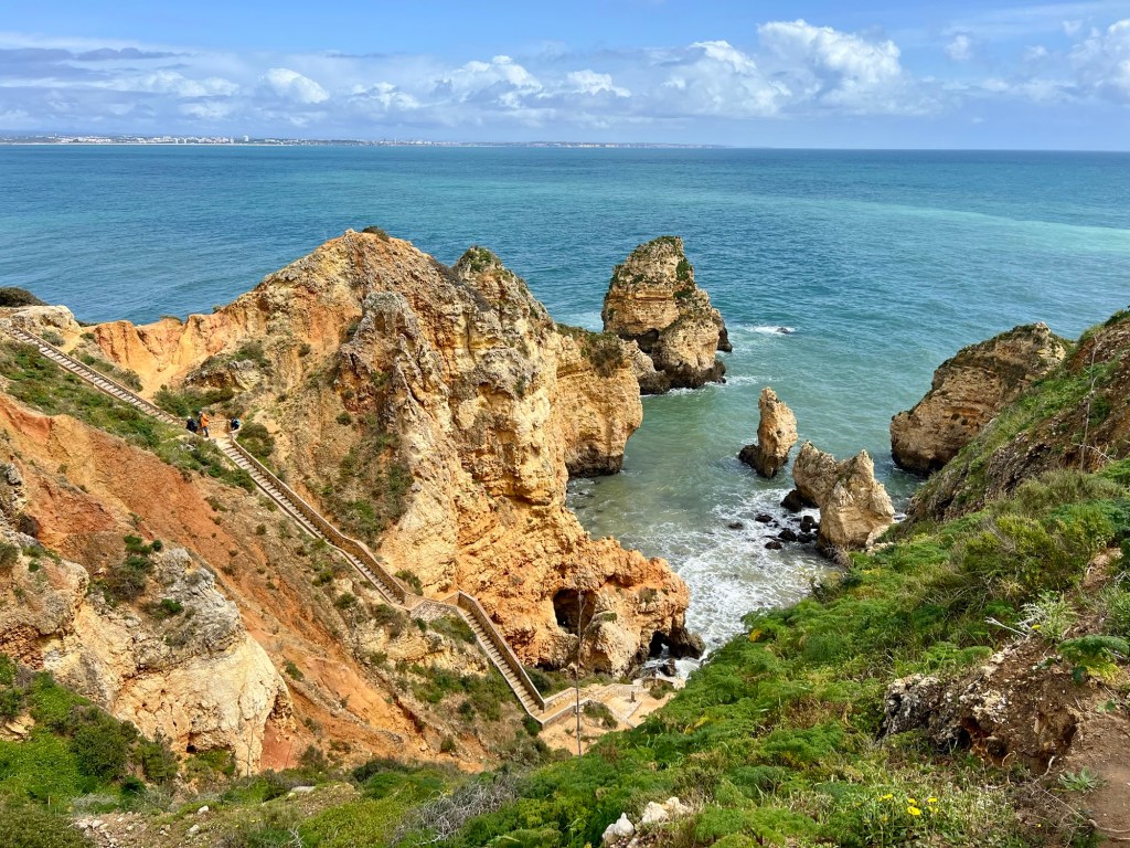 Staircase leading down cliffs at Ponta da Piedade