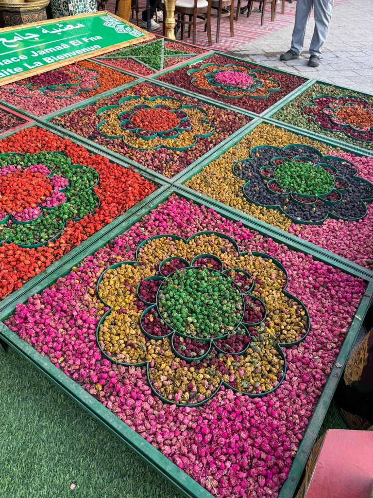 Beautiful street art made of colourful flowers