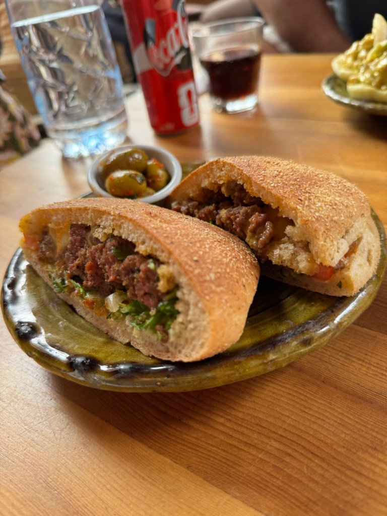 Plate of kefta sandwich