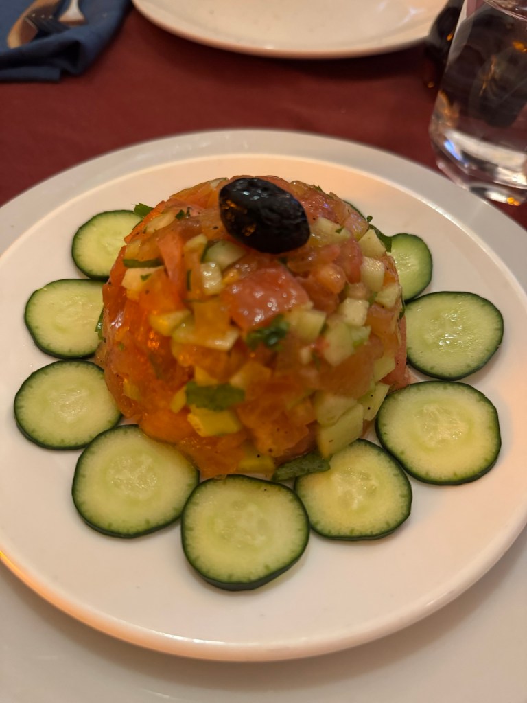 Plate with Moroccan salad